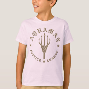 Justice League Aquaman Retro Trident Emblem T-shirt