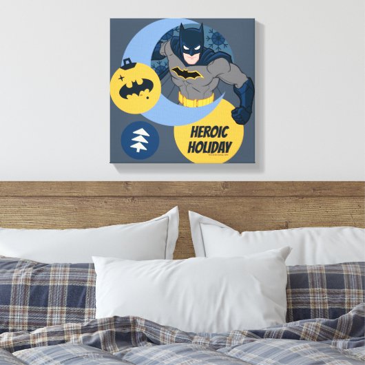 Justice League Batman Holiday Bauble Canvas Afdruk (Insitu (Slaapkamer))