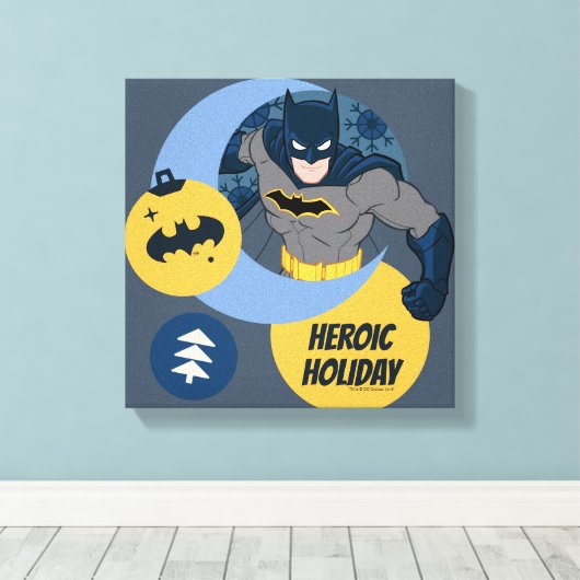 Justice League Batman Holiday Bauble Canvas Afdruk (Insitu (Houten vloer))