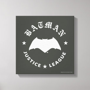 Justice League   Batman Retro Bat Emblem Canvas Afdruk