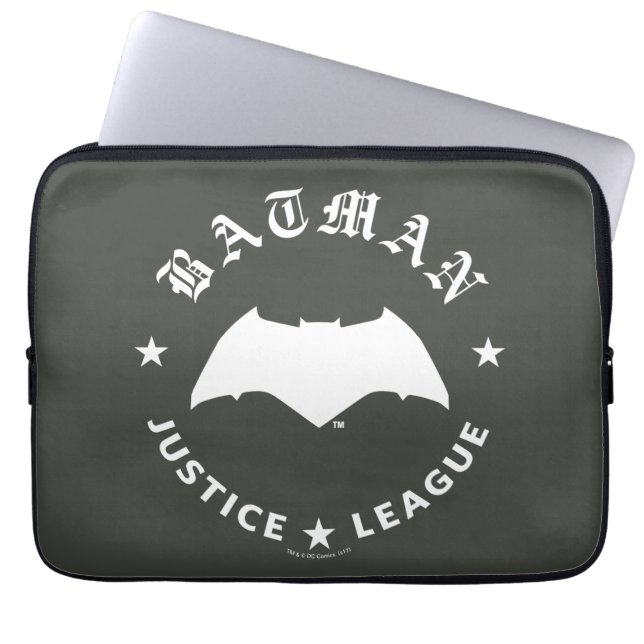 Justice League | Batman Retro Bat Emblem Laptop Sleeve (Voorkant)