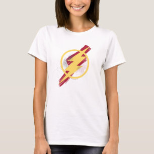 Justice League   Borstel & Halftone Flash Symbool T-shirt