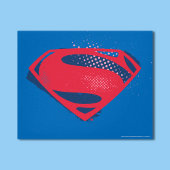 Justice League | Borstel & Halftone Superman Symbo Canvas Afdruk