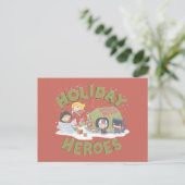 Justice League Chibi — Cadeaus Feestdagenkaart (Staand voorkant)