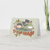 Justice League Chibi Holiday Cookie Chase Feestdagen Kaart (Voorkant)