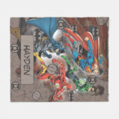 Justice League Collage Fleece Deken (Voorkant (Horizontaal))