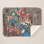 Justice League Collage Sherpa Deken (Voorkant (horizontaal))