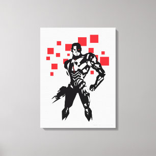 Justice League   Cyborg Digital Noir Pop Art Canvas Afdruk