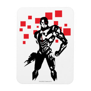 Justice League Cyborg Digital Noir Pop Art Magneet
