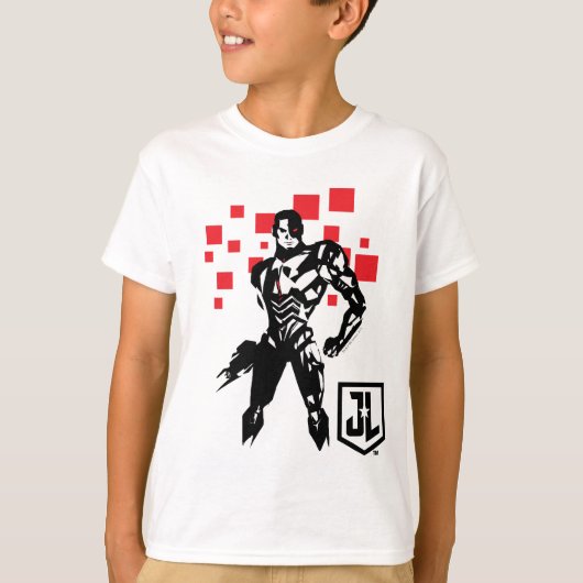 Justice League | Cyborg Digital Noir Pop Art T-shirt (Voorkant)