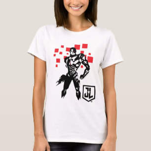 Justice League   Cyborg Digital Noir Pop Art T-shirt