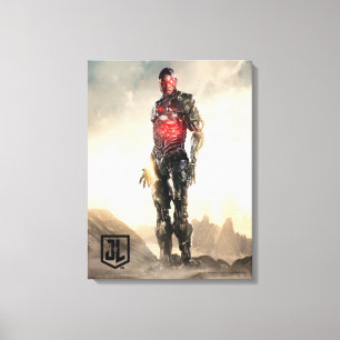 Justice League Cyborg op slagveld Canvas Afdruk