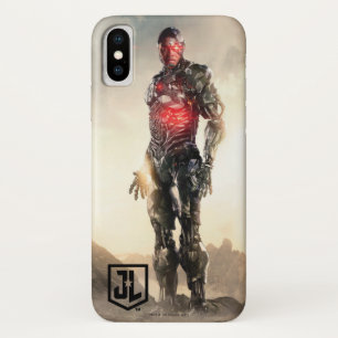 Justice League   Cyborg op slagveld iPhone X Hoesje