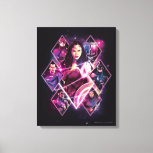 Justice League Diamond Galactic Group Panels Canvas Afdruk