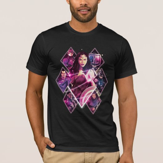 Justice League | Diamond Galactic Group Panels T-shirt (Voorkant)