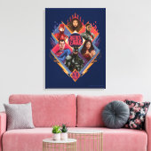 Justice League | Diamond Hatch Group Badge Canvas Afdruk (Insitu (Woonkamer))