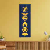 Justice League | Gestolen teamsymbolen Lineup Canvas Afdruk (Insitu (Woonkamer))