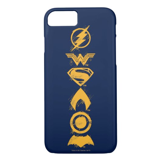 Justice League | Gestolen teamsymbolen Lineup Case-Mate iPhone Case (Achterkant)