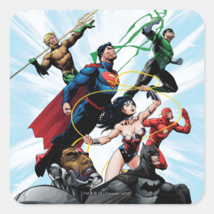 Justice League - Groep 1 Vierkante Sticker
