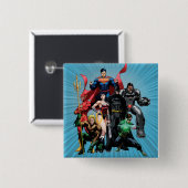 Justice League - Groep 2 Vierkante Button 5,1 Cm (Voorkant /achterkant)