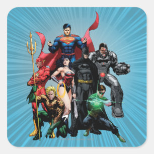 Justice League - Groep 2 Vierkante Sticker