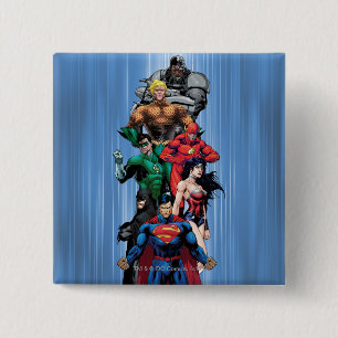 Justice League - Groep 3 Vierkante Button 5,1 Cm