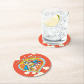 Justice League | Happy Moederdag Ronde Kartonnen Onderzetter (Insitu)