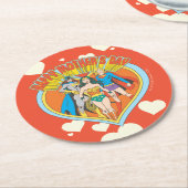 Justice League | Happy Moederdag Ronde Kartonnen Onderzetter (Gebogen)