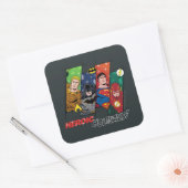 Justice League "Heroic Feestdagen!" Vierkante Sticker (Envelop)