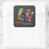 Justice League "Heroic Feestdagen!" Vierkante Sticker (Tas)
