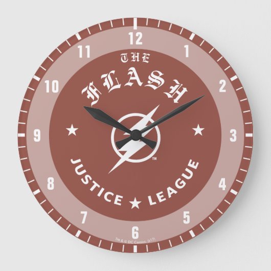 Justice League | Het Flash Retro Lightning Embleem Grote Klok (Voorkant)