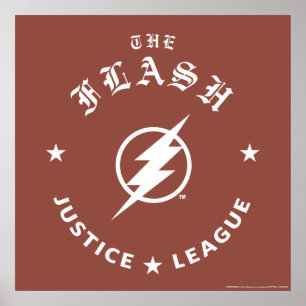 Justice League   Het Flash Retro Lightning Embleem Poster