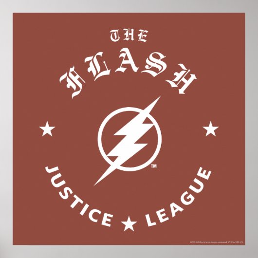 Justice League | Het Flash Retro Lightning Embleem Poster (Voorkant)