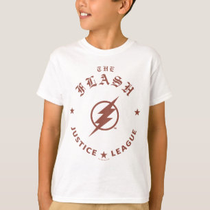 Justice League   Het Flash Retro Lightning Embleem T-shirt