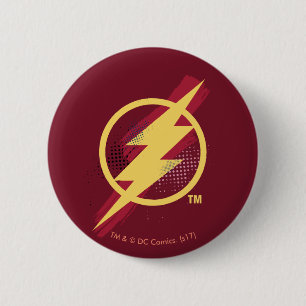 Justice League   Het Symbool van de Flits van de B Ronde Button 5,7 Cm