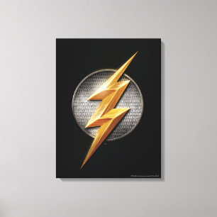Justice League   Het symbool van de metalen bouten Canvas Afdruk