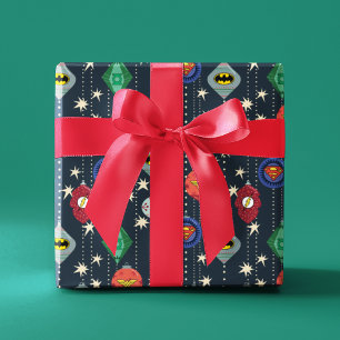 Justice League Holiday Bauble Pattern Cadeaupapier