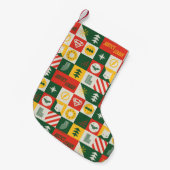 Justice League Holiday Grid Patroon Kleine Kerstsok (Voorkant (Hangend))