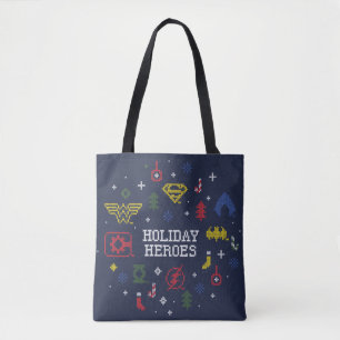 Justice League "Holiday Heroes" Faux Cross-Stitch Draagtas