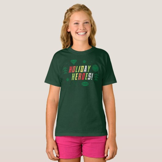 Justice League Holiday Heroes Graphic T-shirt (Voorkant volledig)