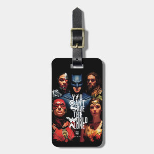 Justice League Je kunt de wereld niet alleen red Bagagelabel