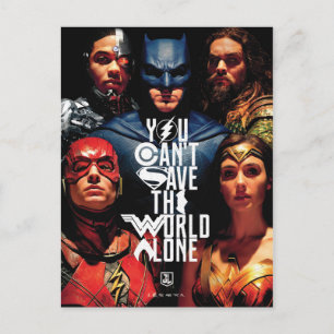 Justice League   Je kunt de wereld niet alleen red Briefkaart