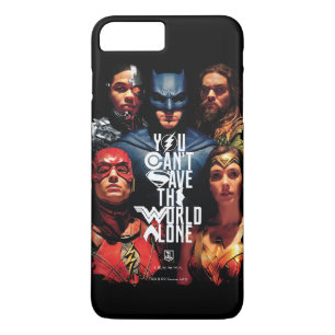 Justice League Je kunt de wereld niet alleen red iPhone 8 Plus / 7 Plus Hoesje
