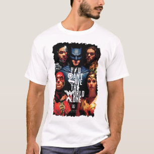 Justice League   Je kunt de wereld niet alleen red T-shirt