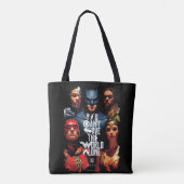 Justice League | Je kunt de wereld niet alleen red Tote Bag (Achterkant)