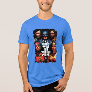 Justice League Je kunt de wereld niet alleen red Tri-Blend Shirt