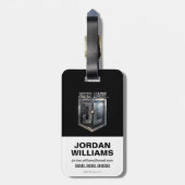 Justice League | Justice League Metallic Logo Bagagelabel (Achterkant verticaal)