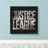 Justice League | Justice League Metallic Logo Canvas Afdruk (Insitu (Houten vloer))