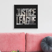 Justice League | Justice League Metallic Logo Canvas Afdruk (Insitu (Woonkamer))