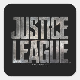 Justice League   Justice League Metallic Logo Vierkante Sticker